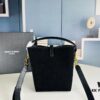 New Autumn/Winter Arrival Matte Mini YSL Bucket Bag with Box - Authentic YSL LE37 in Black Gold Hardware, Celebrity Style