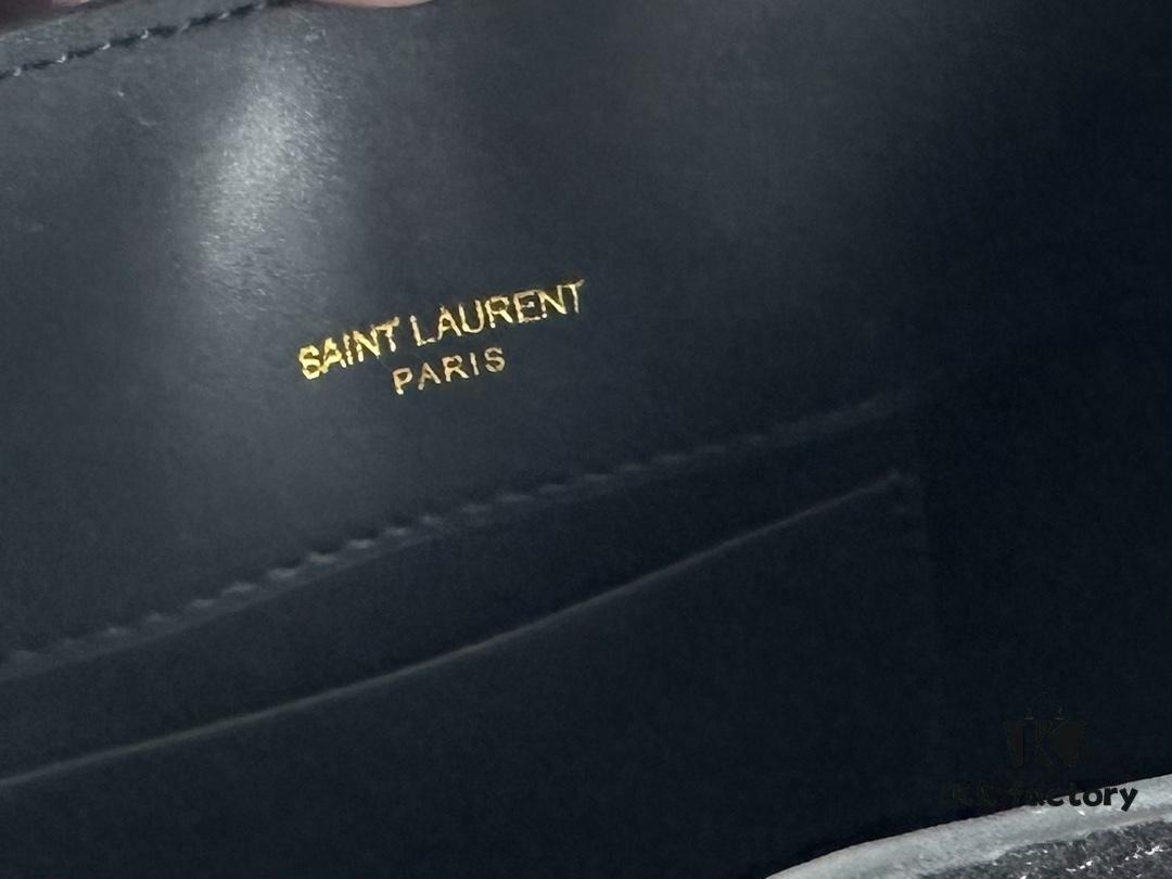 New Autumn/Winter Arrival Matte Mini YSL Bucket Bag with Box - Authentic YSL LE37 in Black Gold Hardware, Celebrity Style