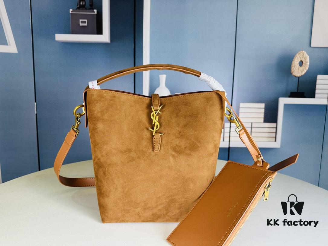 New Arrival Autumn and Winter Matte Large YSL Bucket Bag with Box - Celebrity Style LE37