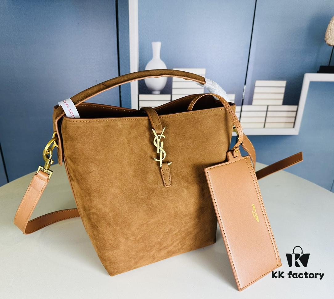 New Arrival Autumn and Winter Matte Large YSL Bucket Bag with Box - Celebrity Style LE37