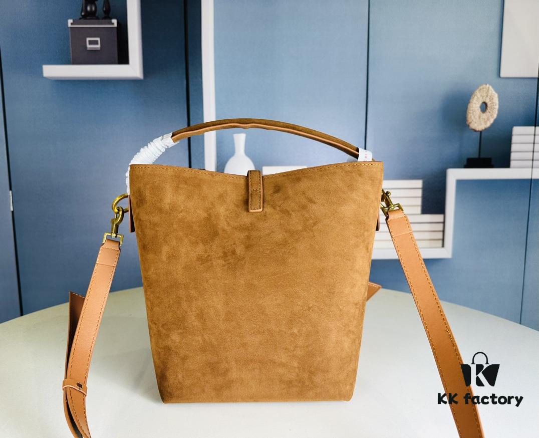 New Arrival Autumn and Winter Matte Large YSL Bucket Bag with Box - Celebrity Style LE37