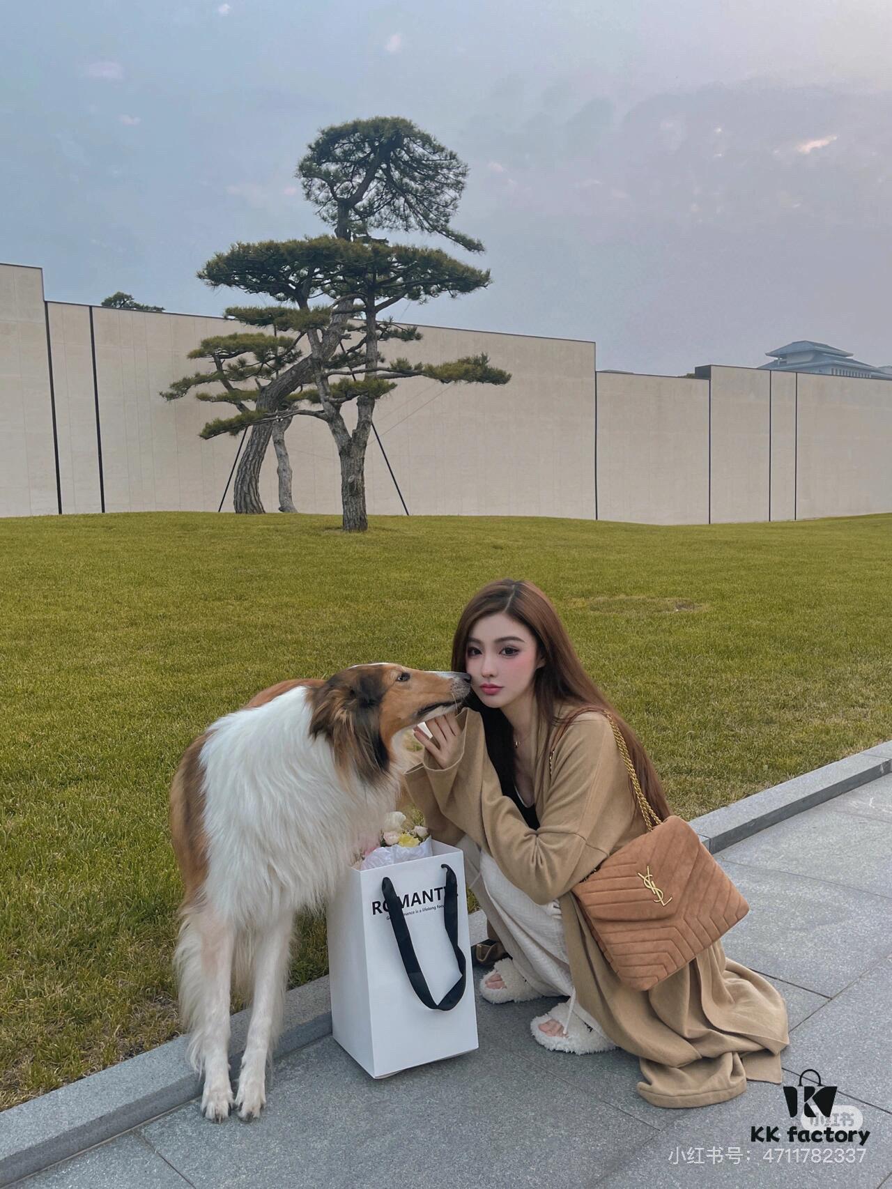 Large Size with Box 💰YSL LOU LOU Suede Leather Chain Shoulder Bag ||| Loulou Black Brown Nubuck