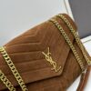 Large Size with Box 💰 YSL LOU LOU Suede Leather Chain Shoulder Bag ||| Loulou Black Brown Nubuck
