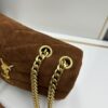 Medium YSL LOU LOU Suede Leather Chain Shoulder Bag in Black and Brown