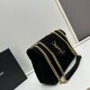 Medium YSL LOU LOU Suede Leather Chain Shoulder Bag with Box ||| Loulou Black Brown Nubuck