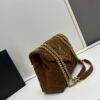 Medium YSL LOU LOU Suede Leather Chain Shoulder Bag in Black and Brown