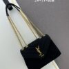 Medium YSL LOU LOU Suede Leather Chain Shoulder Bag with Box ||| Loulou Black Brown Nubuck