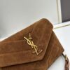 Small YSL Loulou Suede Chain Shoulder Bag in Black and Brown with Box