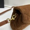 Small YSL Loulou Suede Chain Shoulder Bag in Black and Brown with Box