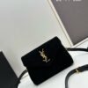 Small YSL Loulou Suede Leather Chain Shoulder Bag in Black and Brown with Box