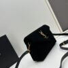 Small YSL Loulou Suede Leather Chain Shoulder Bag in Black and Brown with Box