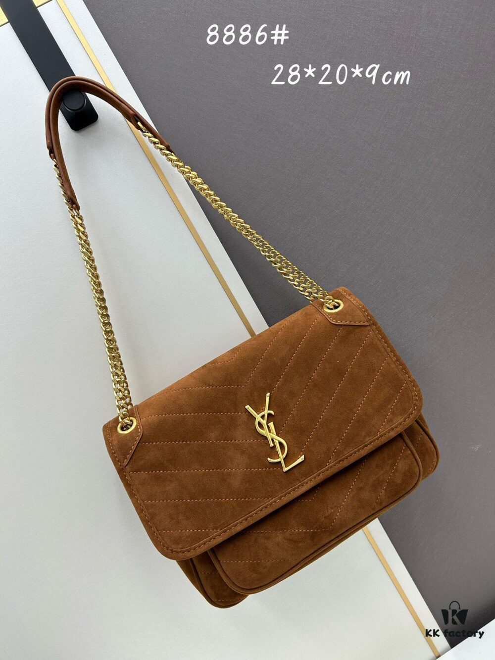 New Large Size with Box 💰YSL ||| Saint Laurent Suede Niki Messenger Bag