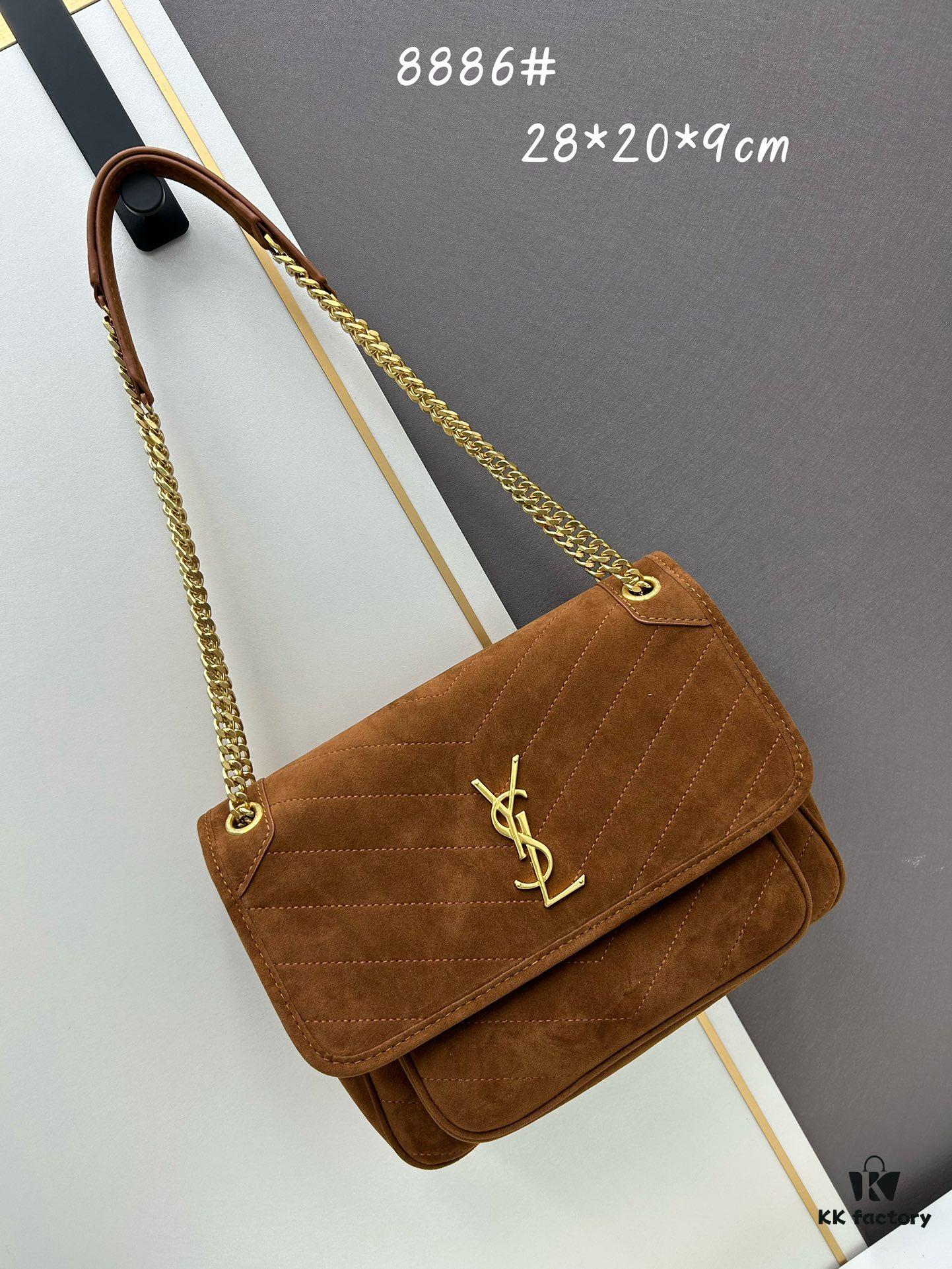 New Large Size with Box 💰YSL ||| Saint Laurent Suede Niki Messenger Bag