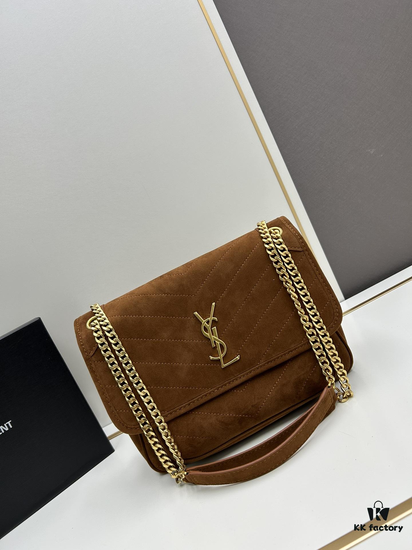 New Large Size with Box 💰YSL ||| Saint Laurent Suede Niki Messenger Bag