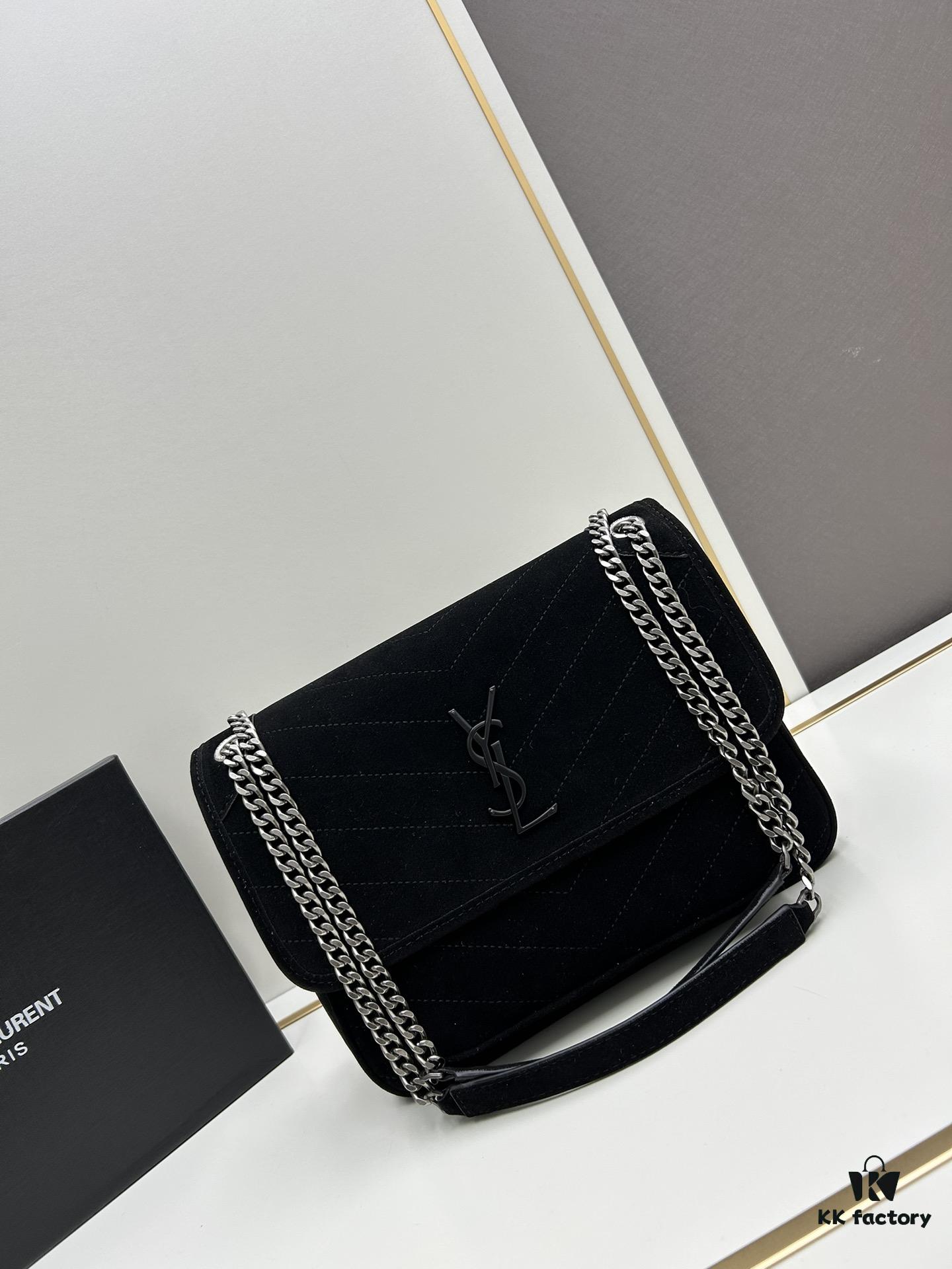 New Large Size with Box 💰YSL ||| Saint Laurent Suede Niki Messenger Bag