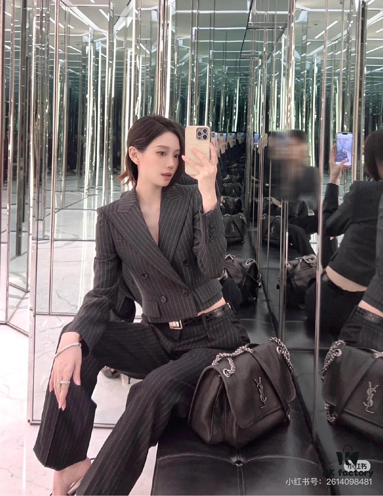 New Small YSL Niki Suede Messenger Bag with Box