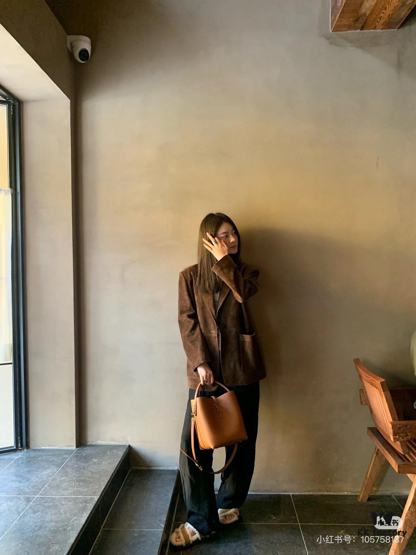 New Arrival Autumn/Winter YSL LE37 Bucket Bag – Matte Large Size with Box, Authentic Leather, Celebrity Style