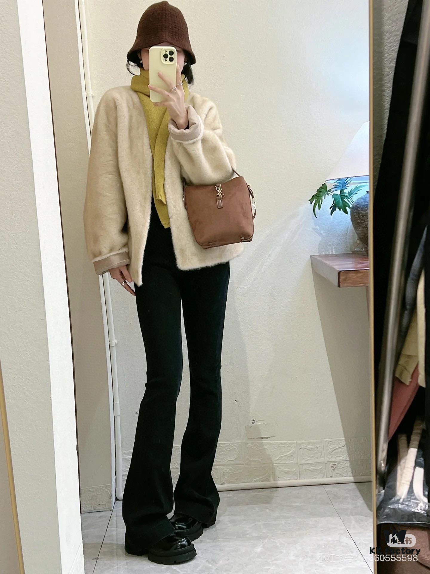 New Arrival Autumn/Winter YSL LE37 Bucket Bag – Matte Large Size with Box, Authentic Leather, Celebrity Style