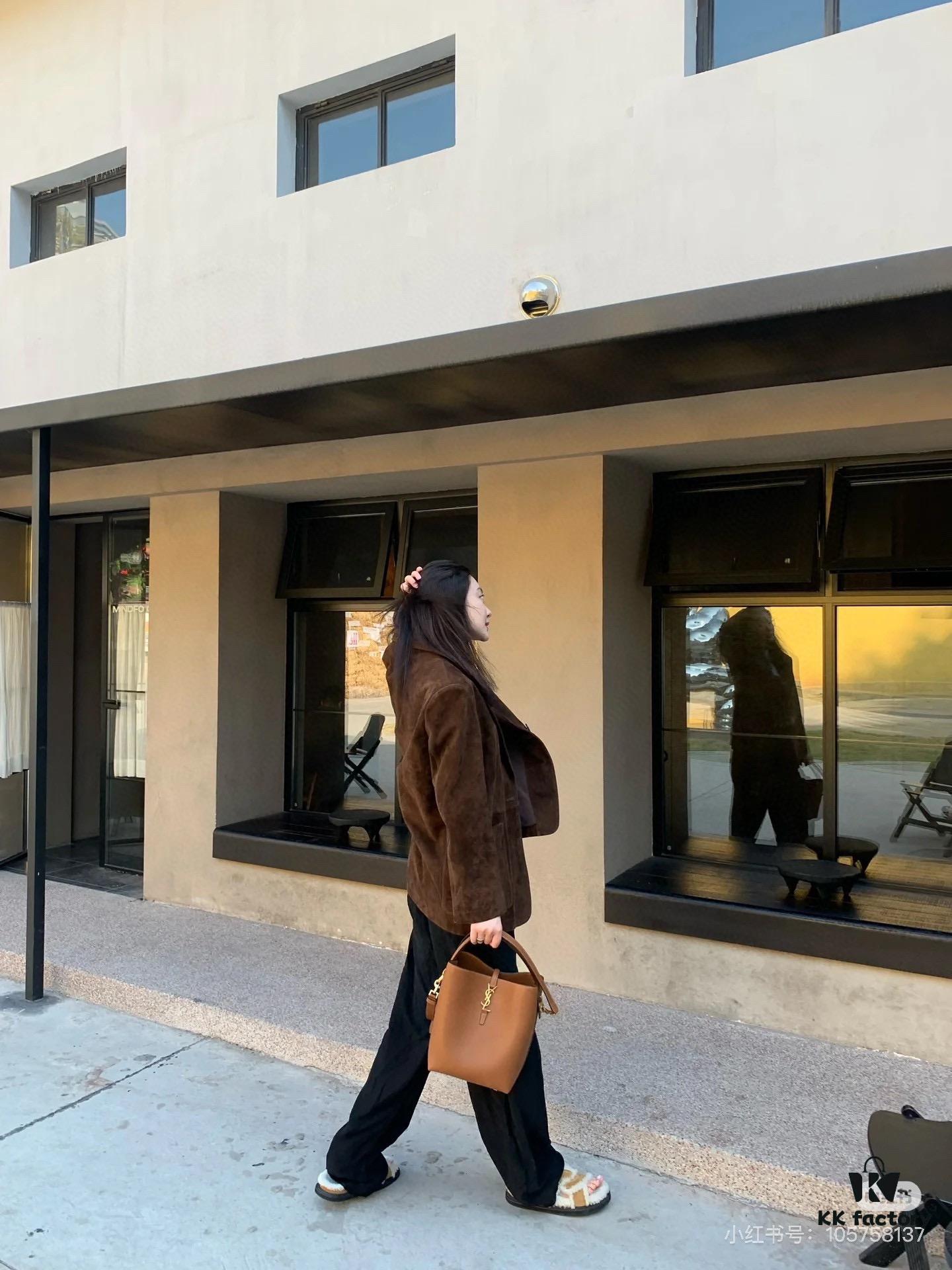 New Arrival Autumn/Winter YSL LE37 Bucket Bag – Matte Large Size with Box, Authentic Leather, Celebrity Style