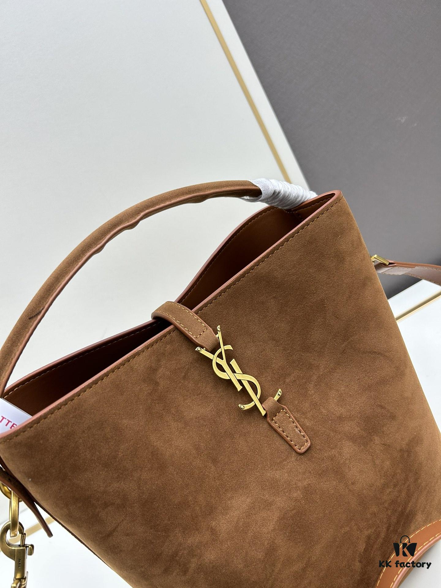 New Autumn/Winter Arrival Matte Large YSL Bucket Bag with Box 💰 Great Find! Authentic YSL LE37 Bucket Bag, Celebrity Style, Limited Quantity