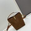 New Autumn/Winter Arrival Matte Mini YSL Bucket Bag with Box - Authentic YSL LE37 in Black Gold Hardware, Celebrity Style