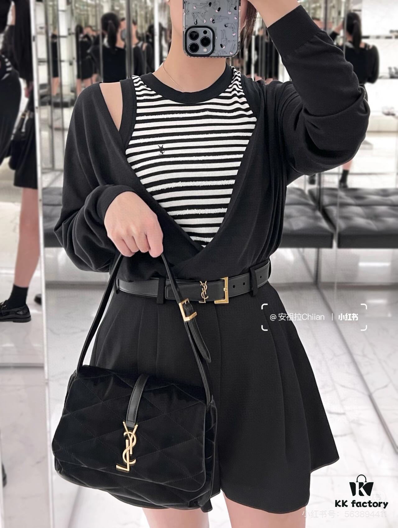 New YSL LE 57 Matelassé Calfskin Diamond Quilted Shoulder Bag with Box