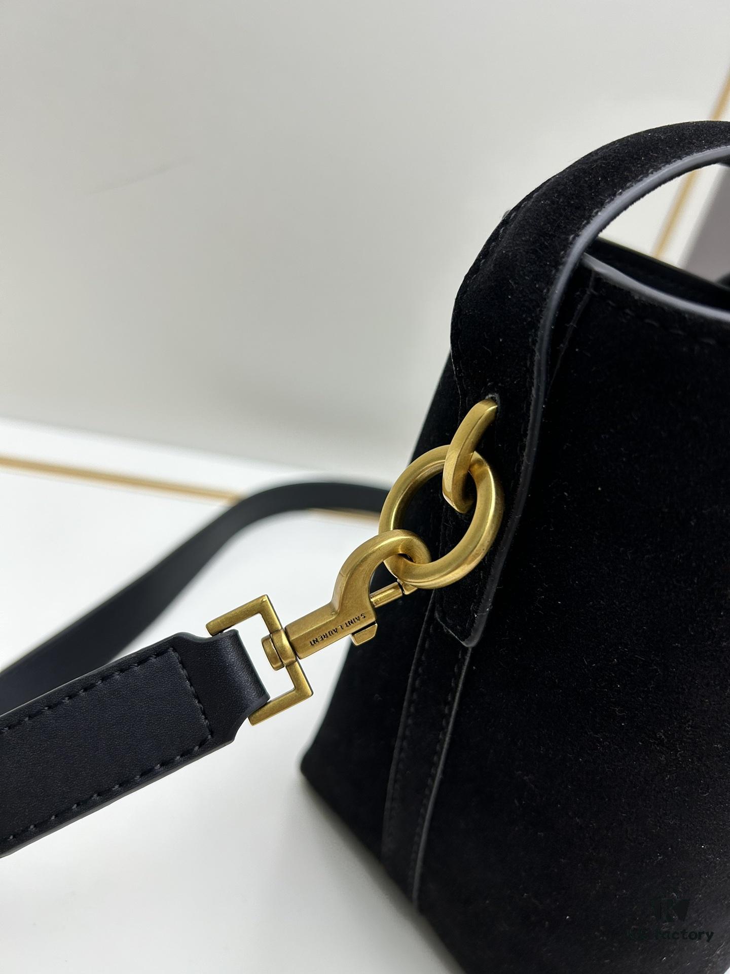 YSL LE37 Small Suede Bucket Bag, Limited Stock, Includes Box and Dust Bag