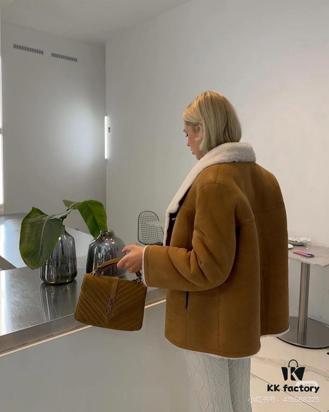 New Arrival with Box ||| Suede YSL Saint Laurent V-Logo Sling Bag