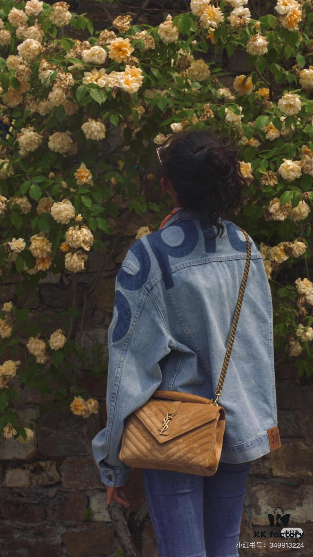 New Arrival with Box ||| Suede YSL Saint Laurent V-Logo Sling Bag