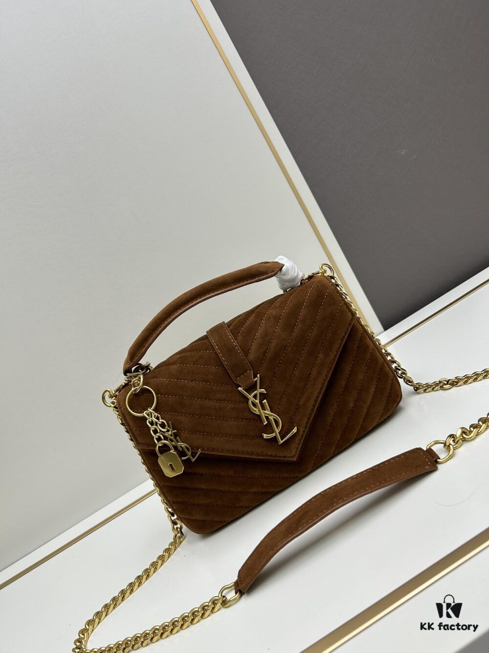 New Arrival with Box ||| Saffiano Leather YSL Saint Laurent V-Logo Sling Bag