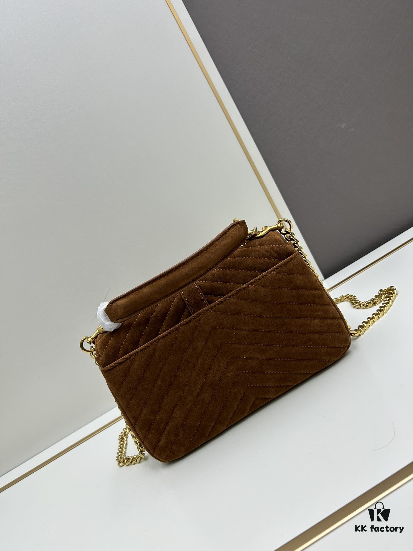 New Arrival with Box ||| Saffiano Leather YSL Saint Laurent V-Logo Sling Bag