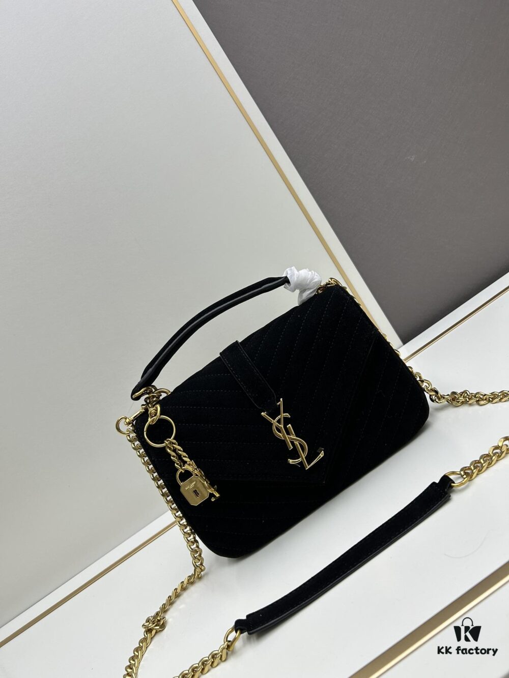 New Arrival with Box ||| Saffiano Leather YSL Saint Laurent V-Logo Sling Bag