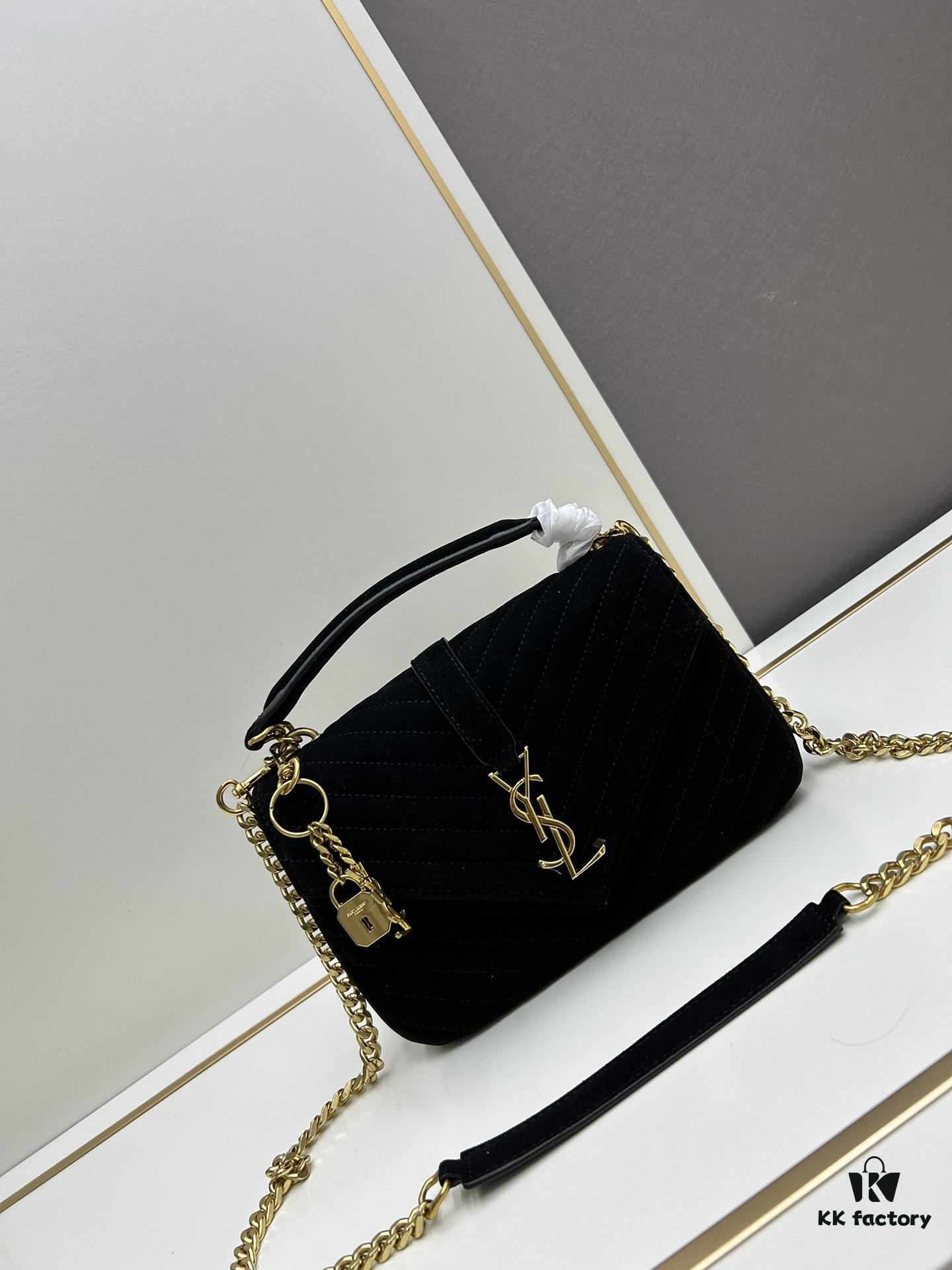 New Arrival with Box ||| Saffiano Leather YSL Saint Laurent V-Logo Sling Bag
