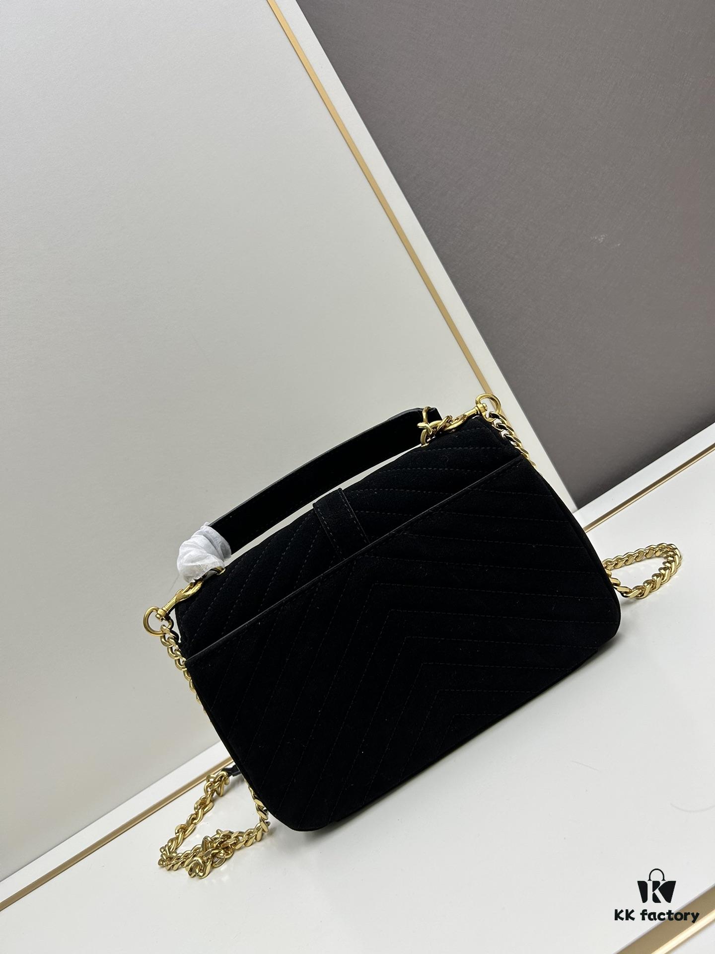 New Arrival with Box ||| Saffiano Leather YSL Saint Laurent V-Logo Sling Bag