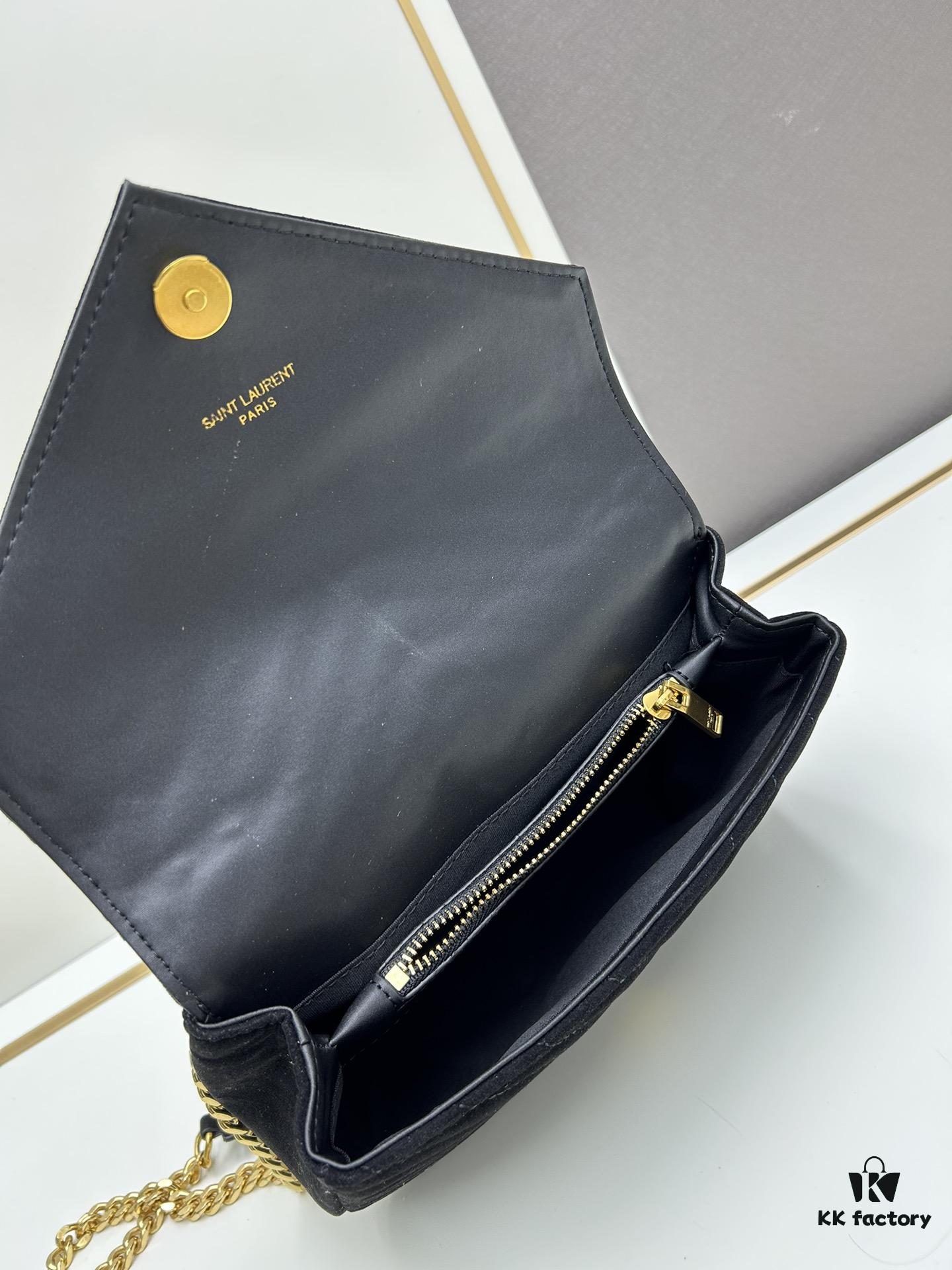 New Arrival with Box ||| Saffiano Leather YSL Saint Laurent V-Logo Sling Bag