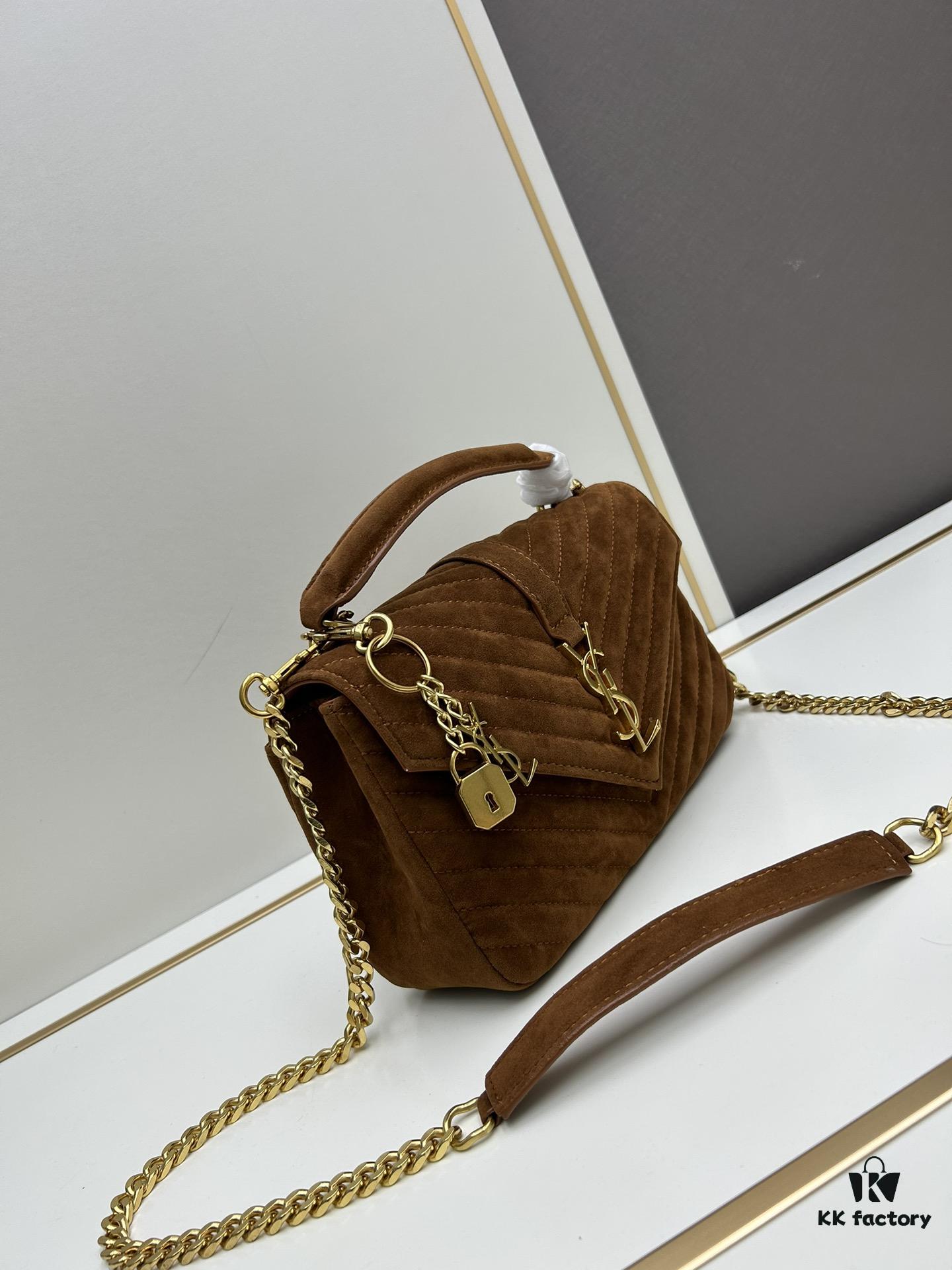 New Arrival with Box ||| Saffiano Leather YSL Saint Laurent V-Logo Sling Bag