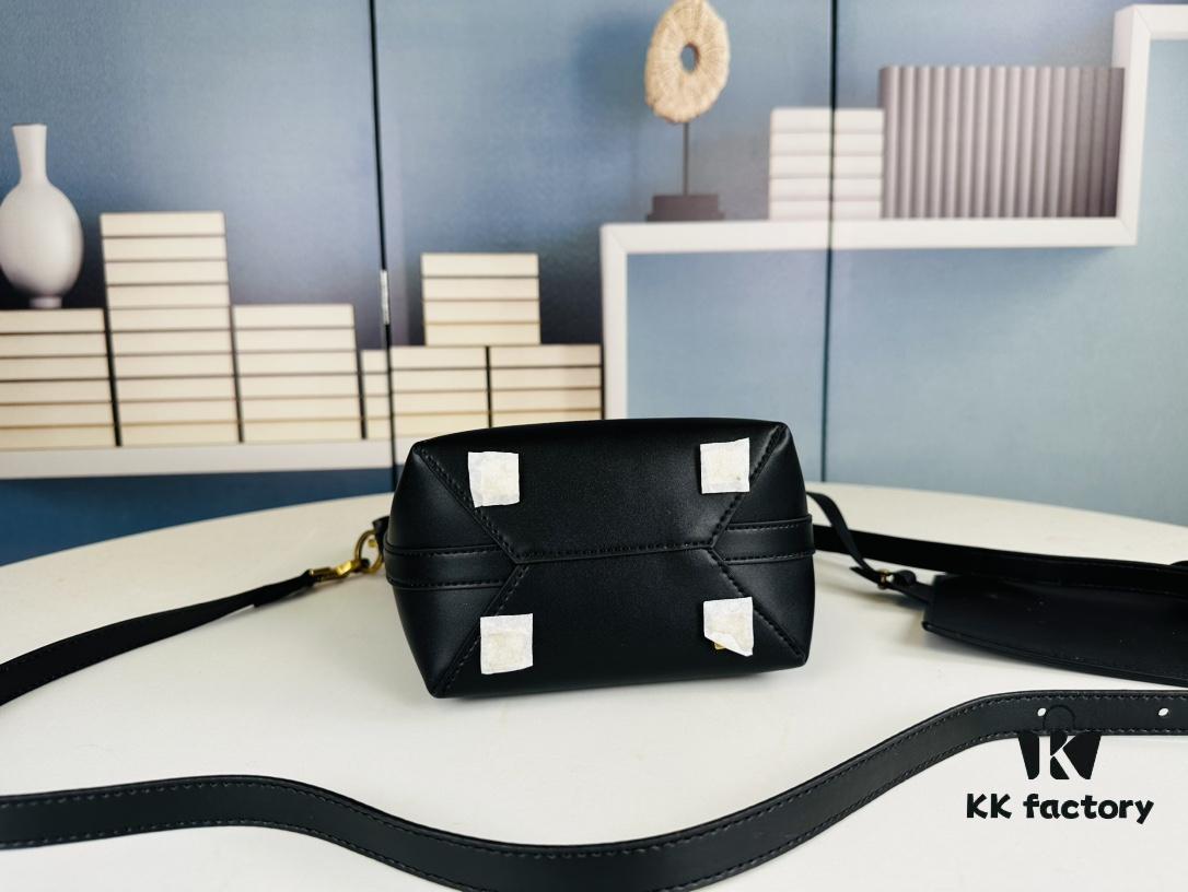 Authentic YSL LE37 Small Bucket Bag in Shiny Black with Gold Hardware, Comes with Box