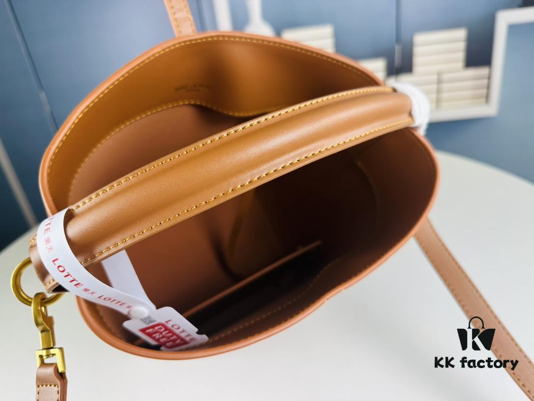 New Arrival Large YSL Bucket Bag with Box - Authentic LE37 Model, Black Shiny Leather with Gold Hardware, Includes Dust Bag and Detachable Pouch