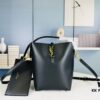 New Large YSL Bucket Bag with Box - Authentic LE37 Model, Shiny Leather Black & Gold Design, Celebrity Style