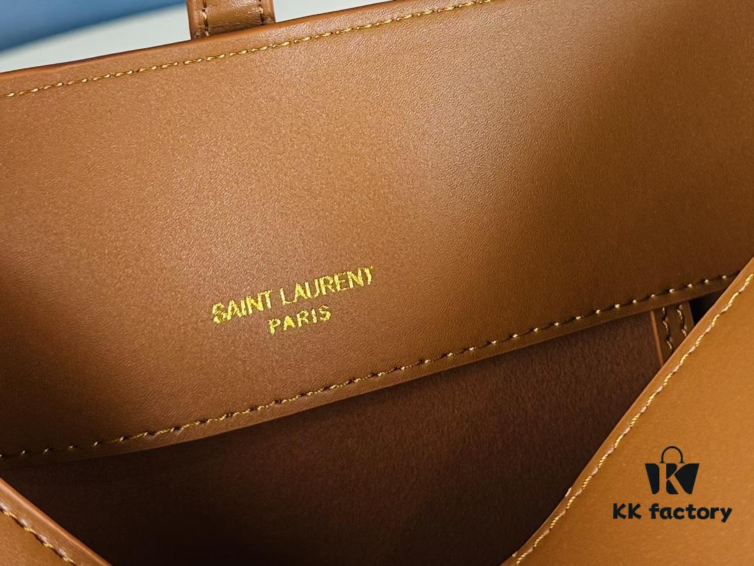 New Arrival Large YSL Bucket Bag with Box - Authentic LE37 Model, Black Shiny Leather with Gold Hardware, Includes Dust Bag and Detachable Pouch