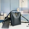 New Large YSL Bucket Bag with Box - Authentic LE37 Model, Shiny Leather Black & Gold Design, Celebrity Style