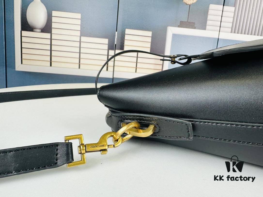 New Large YSL Bucket Bag with Box - Authentic LE37 Model, Shiny Leather Black & Gold Design, Celebrity Style