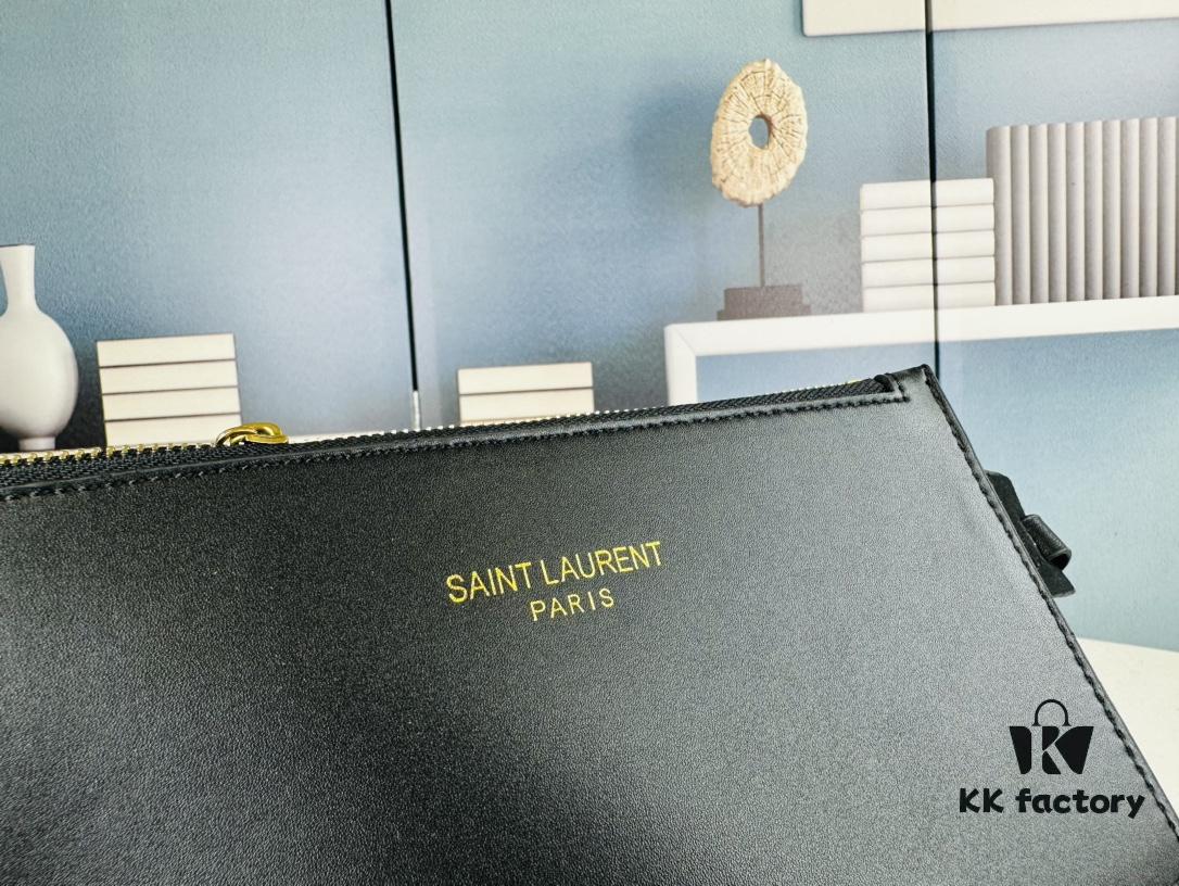 New Large YSL Bucket Bag with Box - Authentic LE37 Model, Shiny Leather Black & Gold Design, Celebrity Style