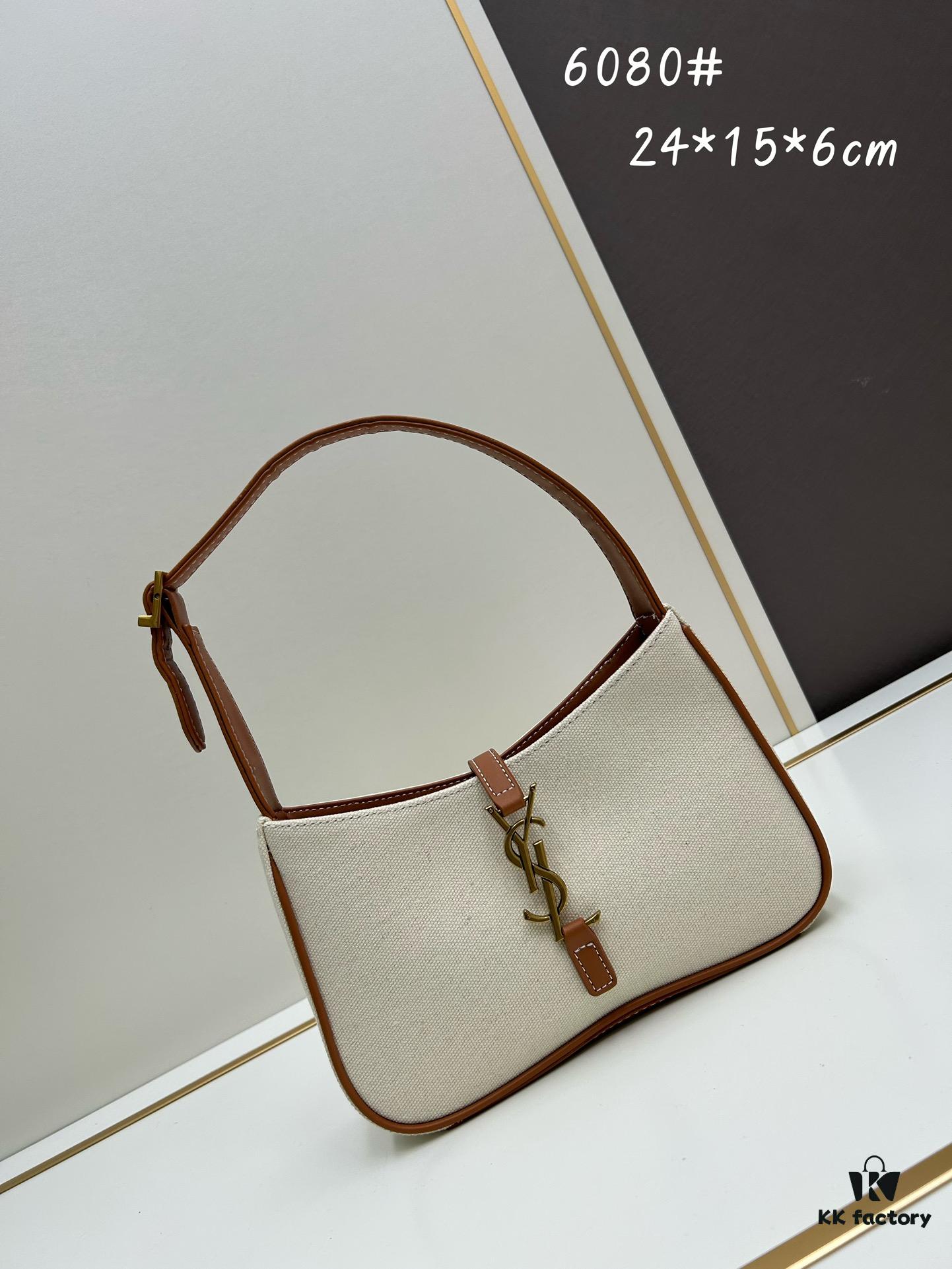 New YSL Saint Laurent Canvas Shoulder Bag with Box | First Canvas Edition Inspired by 70s Retro Design | Rive Gauche Style