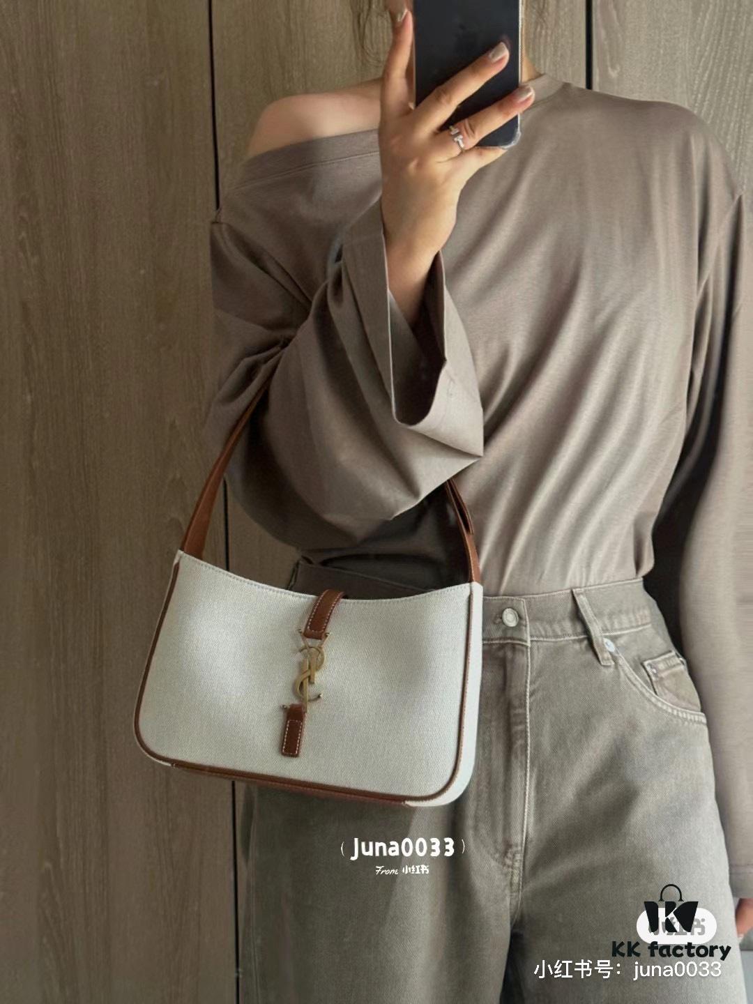 New YSL Saint Laurent Canvas Shoulder Bag with Box | First Canvas Edition Inspired by 70s Retro Design | Rive Gauche Style