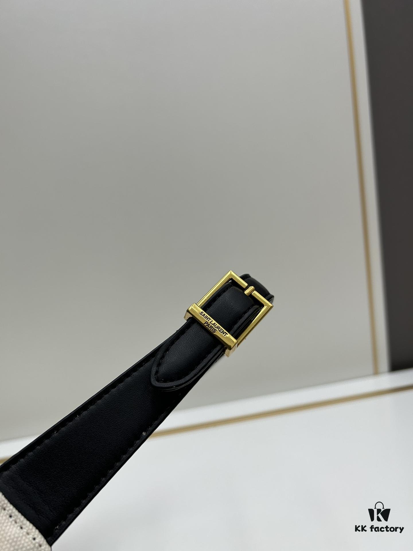 New YSL Saint Laurent Canvas Shoulder Bag with Box, Inspired by 1970s Retro Design and Rive Gauche Spirit