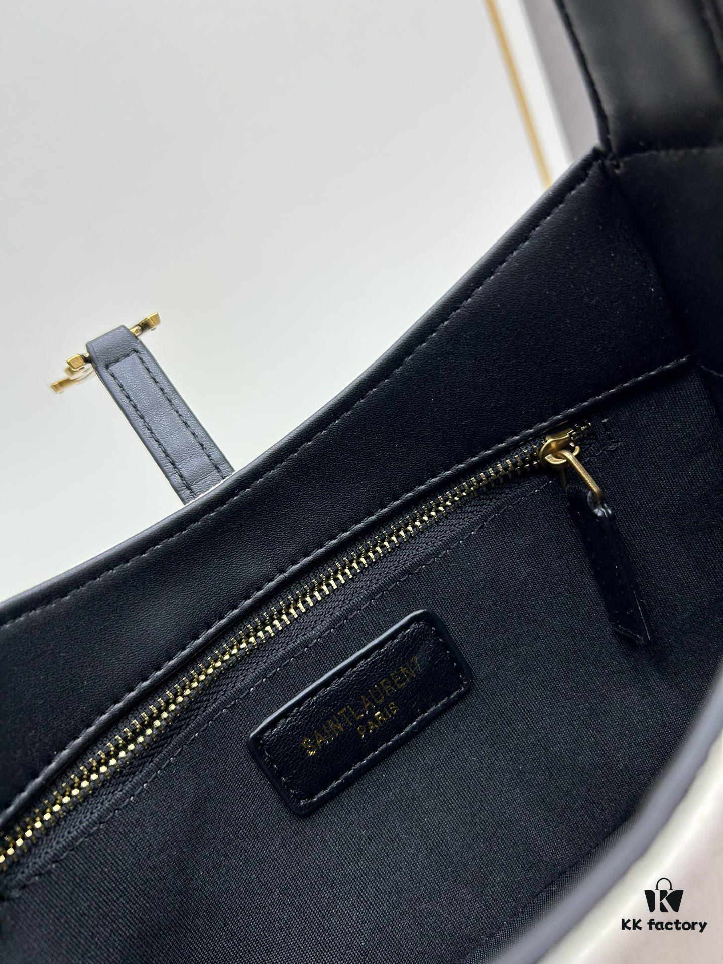 New YSL Saint Laurent Canvas Shoulder Bag with Box, Inspired by 1970s Retro Design and Rive Gauche Spirit