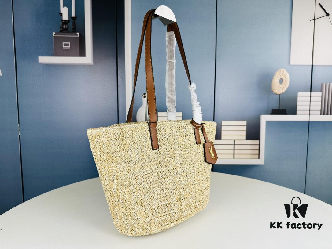 New YSL Straw Tote Shopping Bag