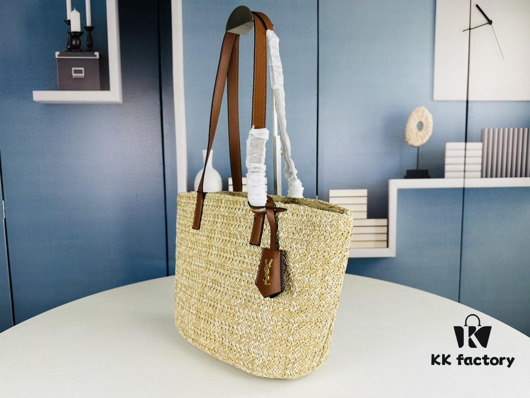 New YSL Straw Tote Shopping Bag