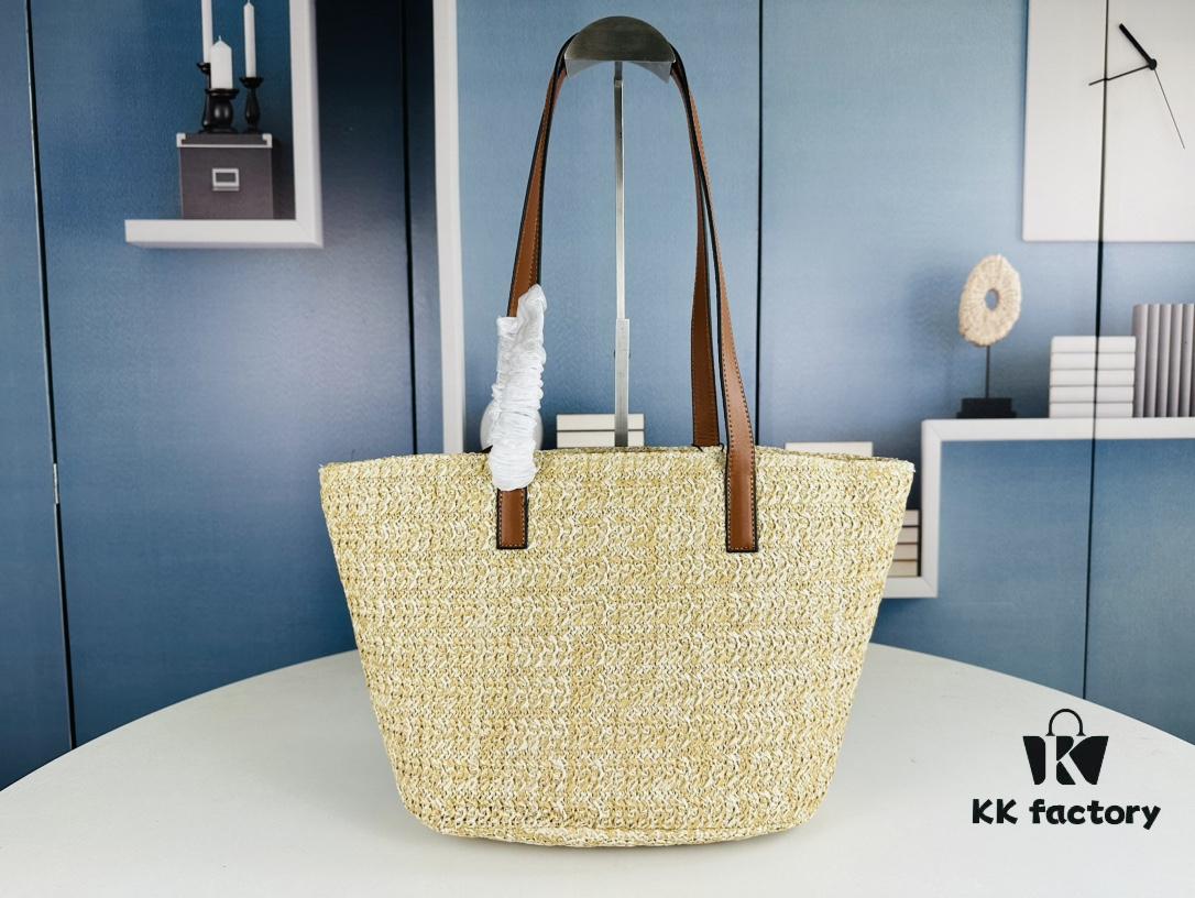 New YSL Straw Tote Shopping Bag